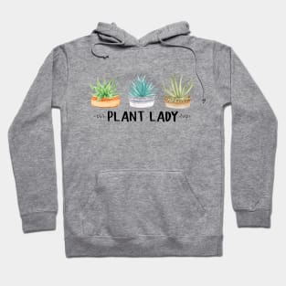 Plant Lady Watercolor Potted Plants Hoodie